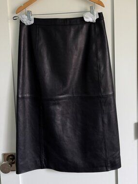 Sezane Magalia Black Pencil Midi skirt size 10 NWT